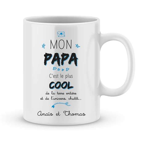 Mug Personnalisé Avec Un Prénom Papa Est Cool Joli Mug