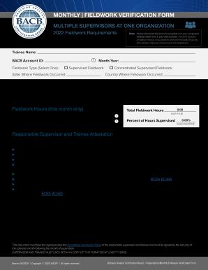 Bacb Monthly Verification Form Fill Online Printable Fillable