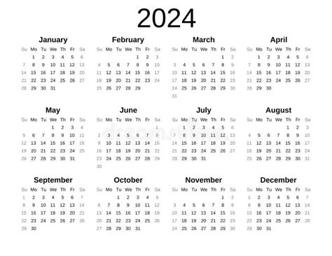 Calendar 2024 Template Vector Desk Calendar Design Wall Calendar