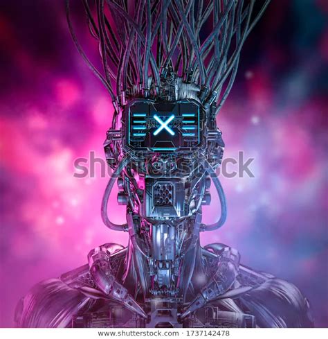 Cyberpunk Gamer Portrait 3D Illustration Von Science Fiction