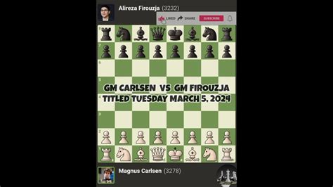 Magnus Carlsen Vs Alireza Firouzja Titled Tuesday March 5 2024