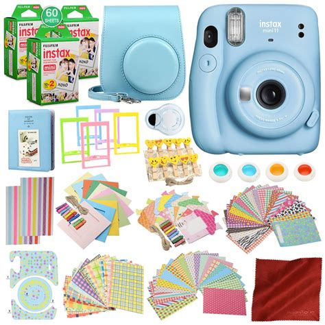 Fujifilm Instax Mini Instant Film Camera Sky Blue With Piece