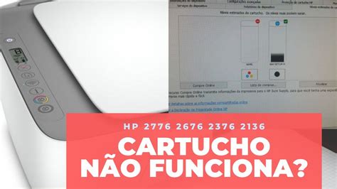 Cartucho HP não reconhece Luz piscando Impressora HP 2774 HP 2874