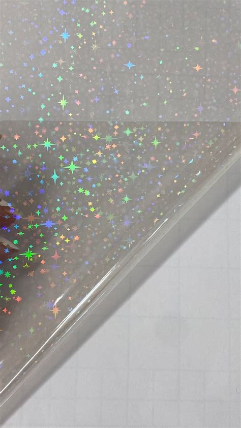 10 Sheets Self Adhesive Sparkle Stars Transparent Holographic Vinyl