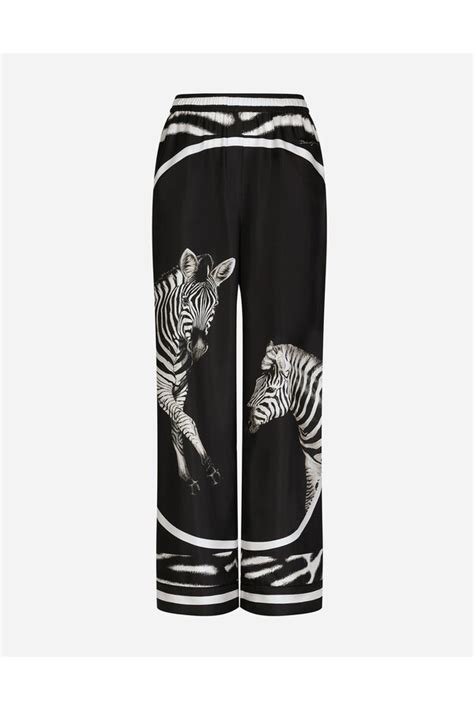 Dolce Gabbana Zebra Print Twill Pajama Pants Multicolor Editorialist