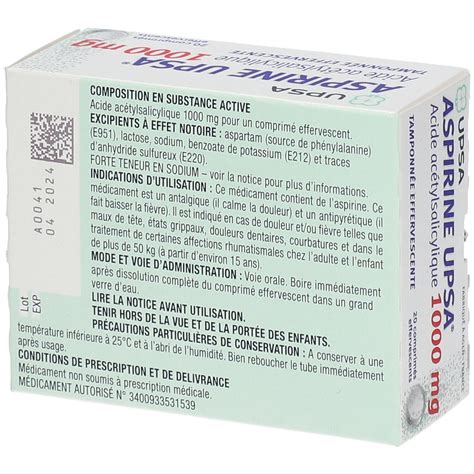 Aspirine Upsa Mg Pc S Redcare Pharmacie