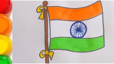 How To Draw Indian National Flag Republic Day Easy Indian National Flag