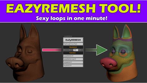 EaZyremesh Tool A Retopology Plugin For Zbrush