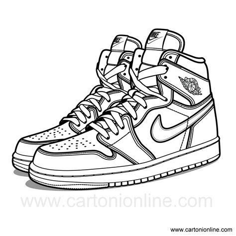 Desenho 19 De Sapatos Jordan Nike Para Colorir