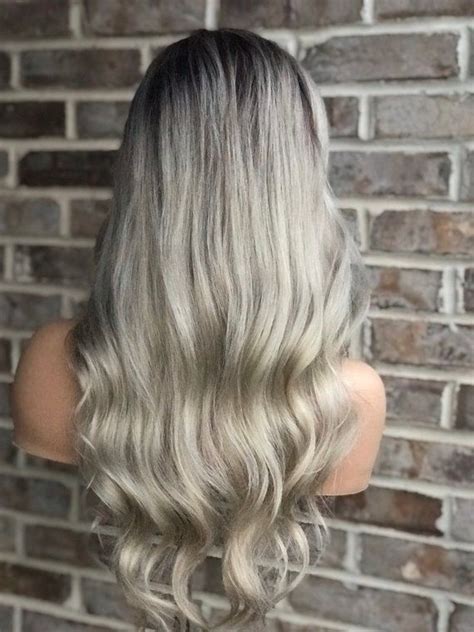 Full Lace Womens Wig Platinum Blonde Ice Blonde Balayage Etsy Long