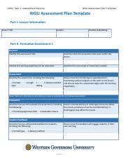 WGU Assessment Plan Template Pdf DIM3 Task 1 Assessment Planning WGU