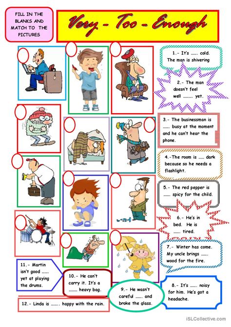 Very Too Enough General Gramma English Esl Worksheets Pdf Doc