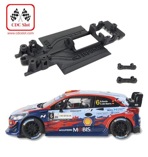 Hyundai i20 WRC Scalextric Chasis 3D monoblock en línea CDC Slot