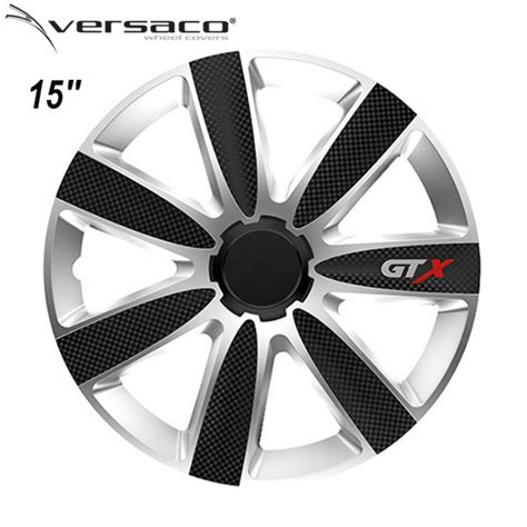 Тасове за джанти 15 Versaco Carbon GTX Black Silver CarsZona