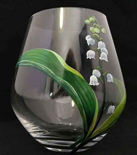 Wildflowers Hand Painted Stemless Wine Glasses Prairie Flowers Lily