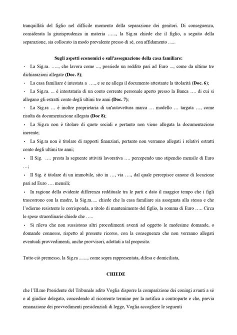 Fac Simile Modello Nuova Separazione Giudiziale Con Figli Minori