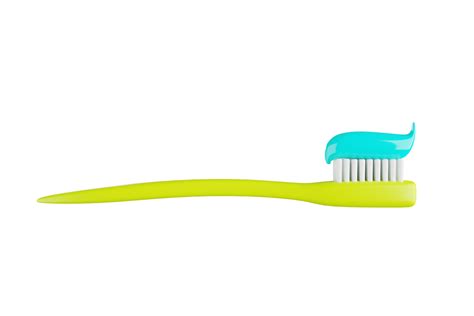 D Illustration Of A Green Toothbrush With Blue Paste Png