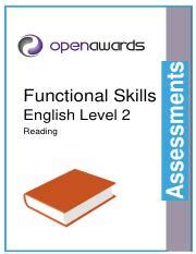 Open Awards Functional Skills Level 2 English Mark Scheme 1 Pdf