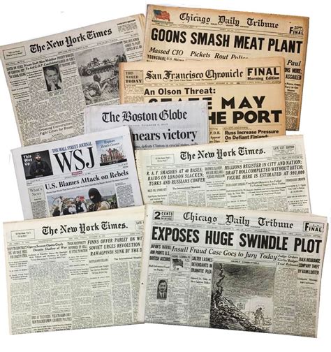 Old Newspapers For Sale From Any American City And From Any Date