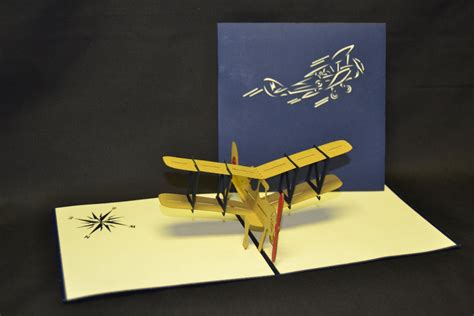 3 D Airplane Pop Up Card Etsy