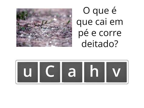 Descubra Qual A Charada E Coloque As Letrinhas Na Ordem Correta Para