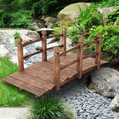 Rosalind Wheeler 5 Wooden Garden Bridge Arc Stained Finish Footbridge