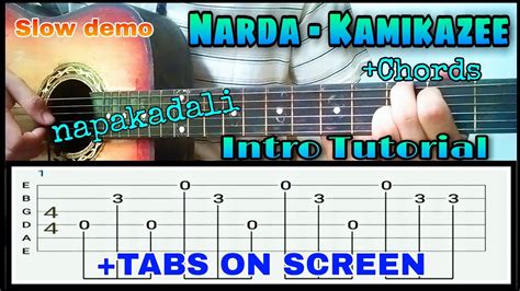 Narda Kamikazee Guitar Intro Tutorial Plucking Slow Demo Chords