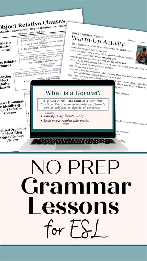 English Grammar Lesson Plans And Activities For Intermediate Adult Esl