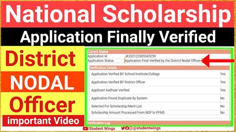 Nsp Scholarship 2021 22 Application Final Verified By District Nodal