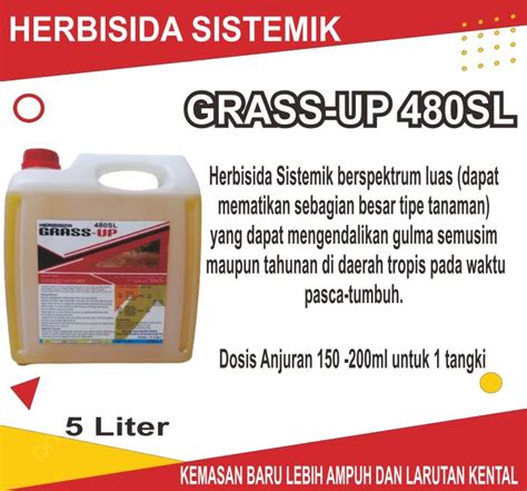 Herbisida Glifosat GRASS UP 480SL 5 Liter Obat Racun Rumput Sistemik