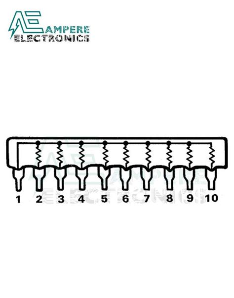 4 7Kohm 9 Resistor Network 10pins Ampere Electronics