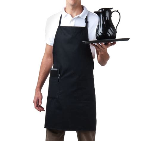 Choice Black Full Length Bib Apron With Adjustable Neck With Pockets