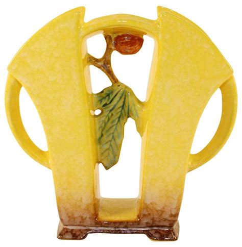 Roseville Pottery Artwood Yellow Planter Vase 1057 8 Roseville