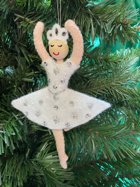 Snow Queen Wool Felt Ornament Pattern From Nutcracker Ballet Etsy