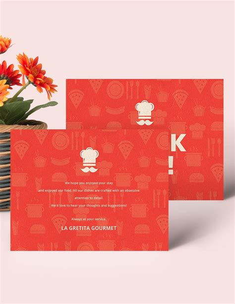 Restaurant Thank You Card Template In Publisher Word Psd Pages