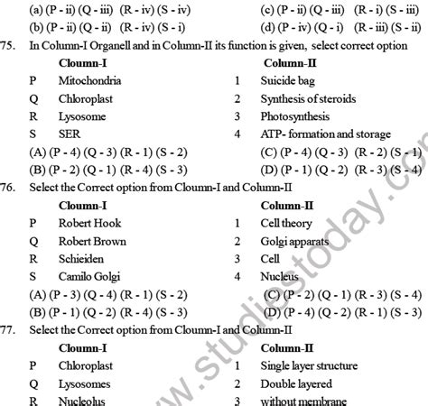 Neet Biology Cell Structure And Function Mcqs Set A Multiple Choice