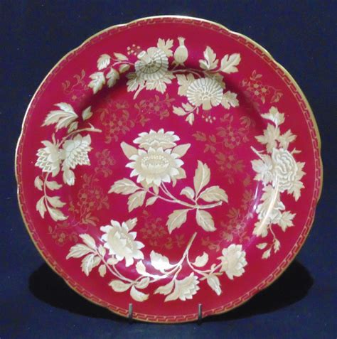 Wedgwood Bone China Plate Red With Gold Flowers Smolles A Trading