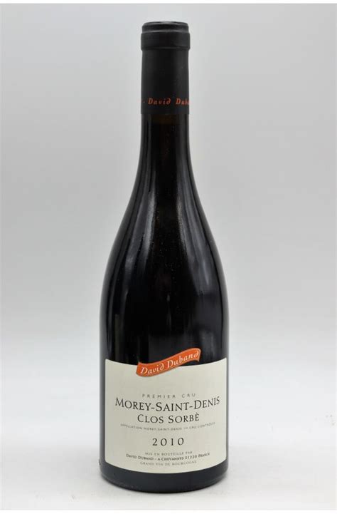 David Duband Morey Saint Denis 1er Cru Clos Sorbe 2010