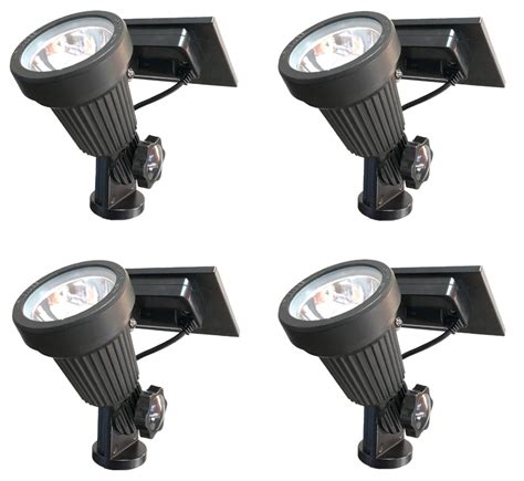 High Output Solar Spot Light 4 Piece Warm White Led Solar Spotlight Landscape Lighting Kit