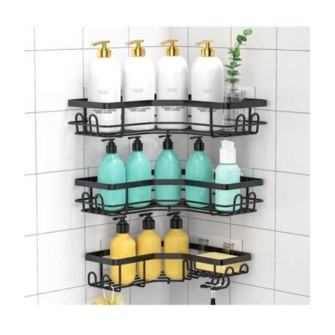 Etag Re Douche Sans Percage D Angle Etagere Salle De Bain Sans Percage