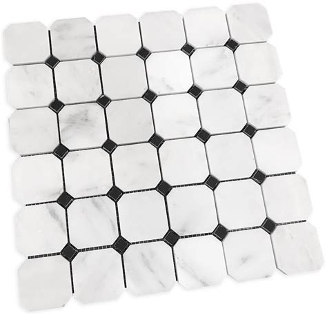 Carrara 2 Octagon Honed Mosaic Tile