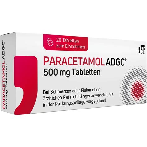 Paracetamol Adgc 500 Mg Tabletten Von Zentiva Pharma GmbH Fortuna