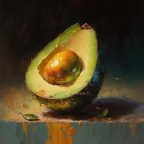 Green Avocado Oil Painting