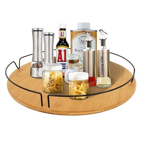 Buy Simesove Large Lazy Susan Turntable 18 Bamboo Spice Organizer