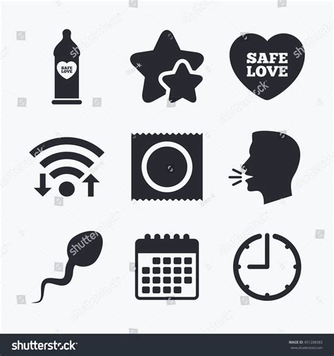 Safe Sex Love Icons Condom Package Stock Vector Royalty Free Shutterstock