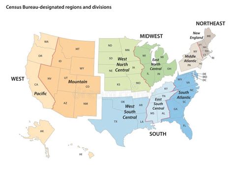 Mapa Vectorial De Las Regiones Y Divisiones Designadas Por La Oficina