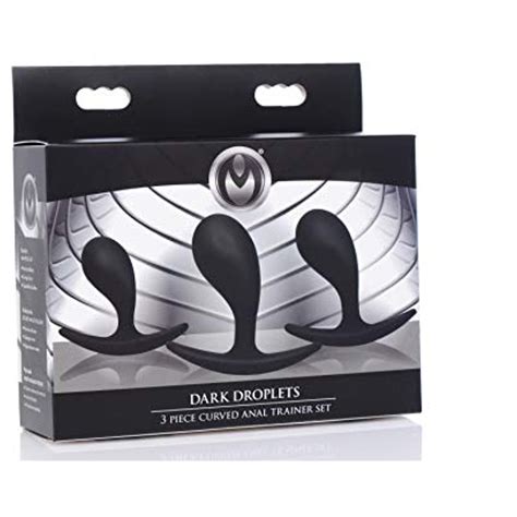 Dark Droplets Piece Curved Silicone Anal Trainer Set