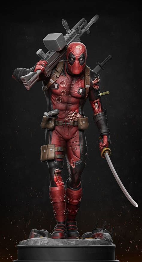 Deadpool Stl File 3d Model Print Etsy