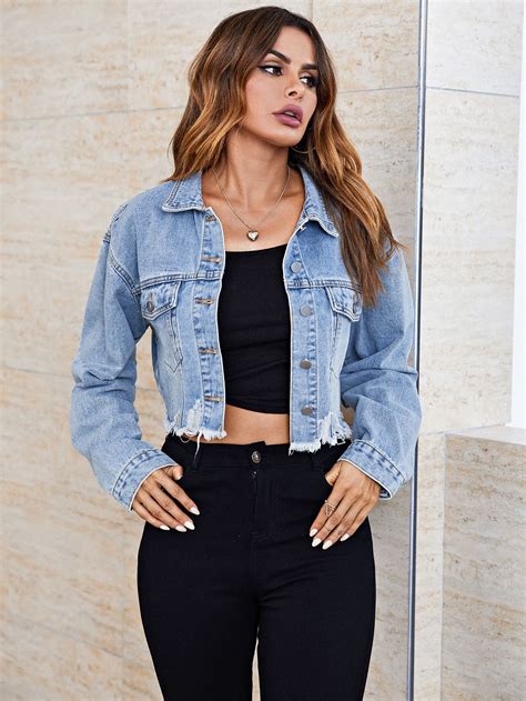 Shein Usa Chaquetas De Jeans Mujer Ropa Chaquetas De Mezclilla