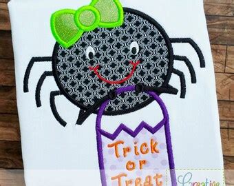 Spider Halloween Applique Machine Embroidery Design Sizes Etsy